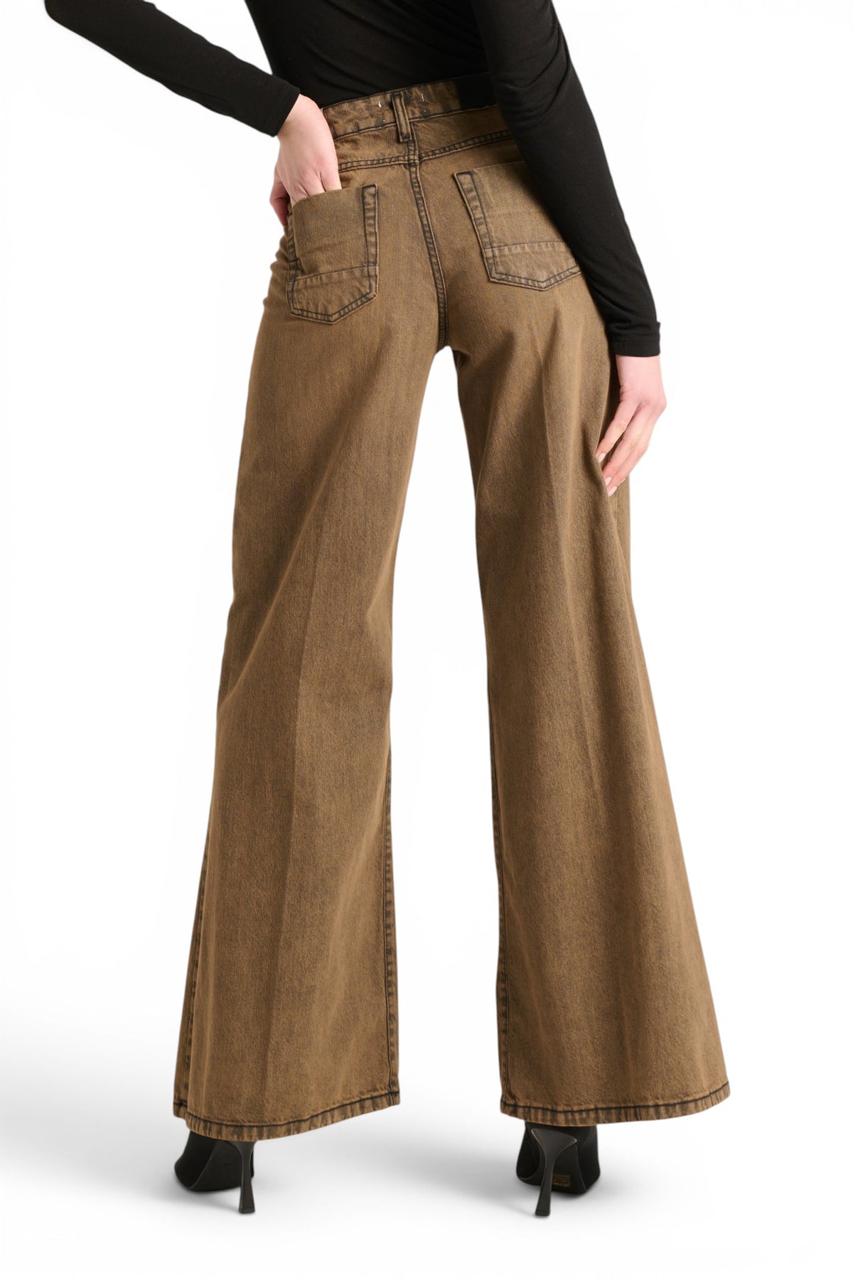 Jeans Brenda wide leg in denim ruggine used