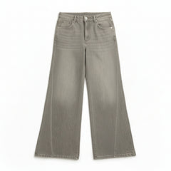Jeans Chloe wide leg in denim grigio slegato