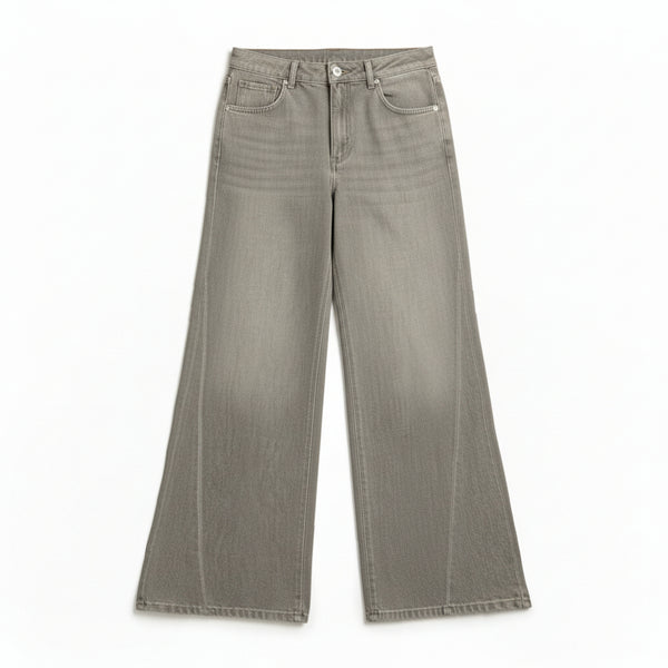 Jeans Chloe wide leg in denim grigio slegato