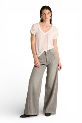 Jeans Chloe wide leg in denim grigio slegato