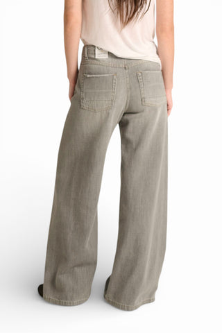 Jeans Chloe wide leg in denim grigio slegato