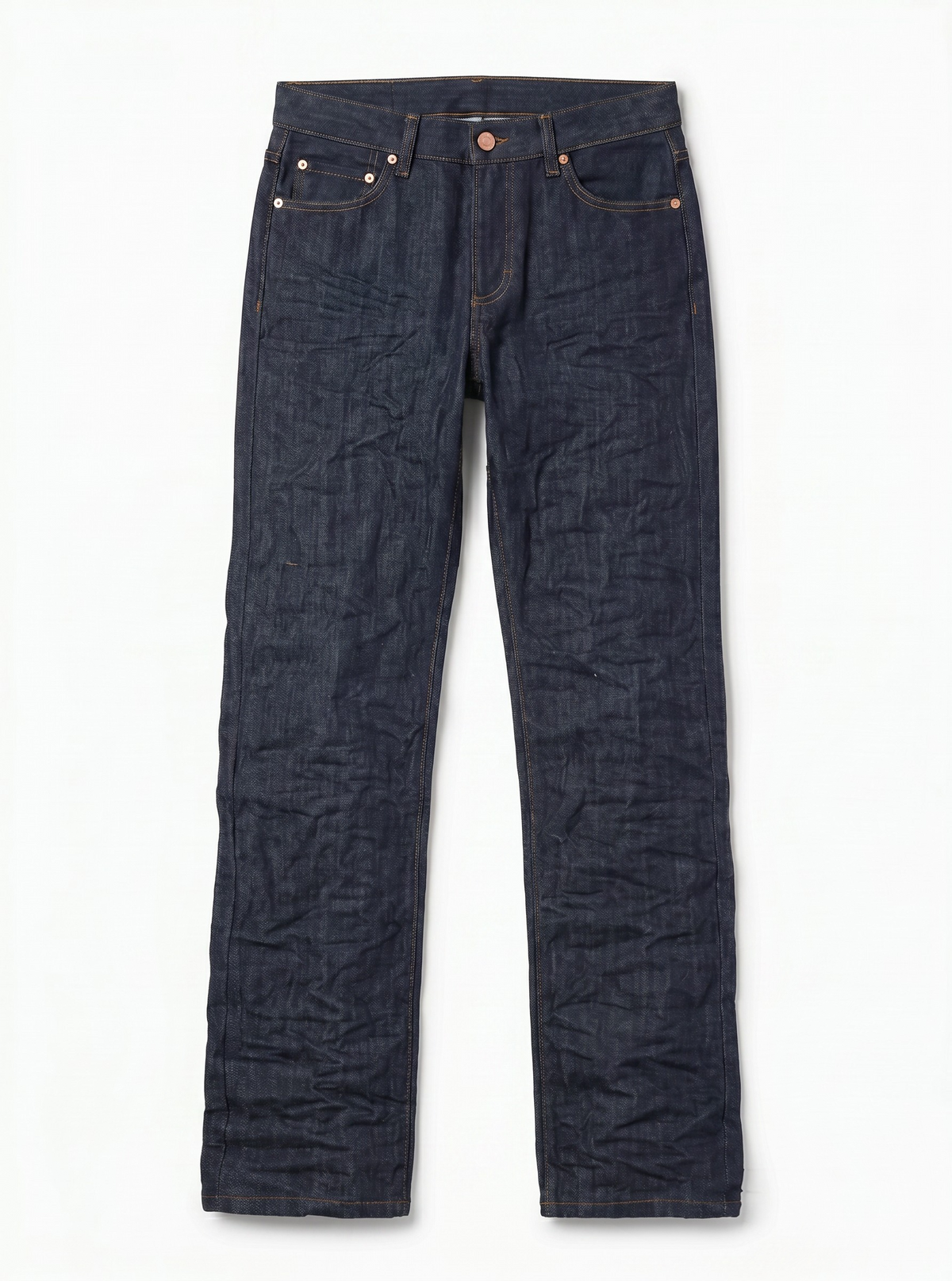 Bryana straight leg jeans in raw wrinkled-effect denim