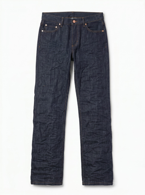 Bryana straight leg jeans in raw wrinkled-effect denim