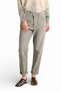Jeans Abby relaxed in denim grigio slegato