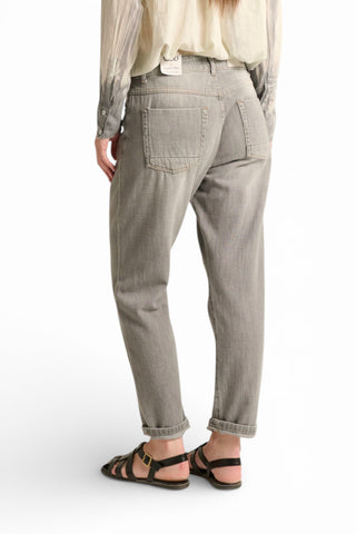 Jeans Abby relaxed in denim grigio slegato