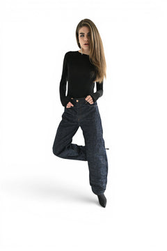Ashley barrel jeans in raw wrinkled-effect denim