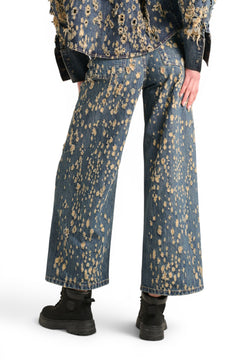 Jeans Ben straight in denim microdestroyed