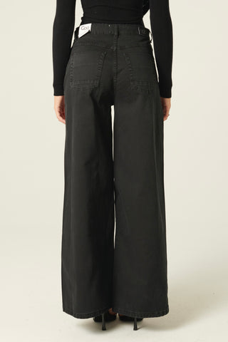 Pantaloni Becca wide leg in drill