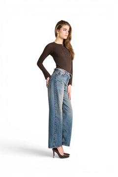 Jeans Dodo barrel con bustino rovesciato