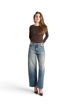 Jeans Dodo barrel con bustino rovesciato