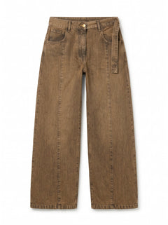 Jeans Bunny barrel con fusciacca in denim ruggine