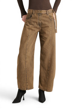 Jeans Bunny barrel con fusciacca in denim ruggine