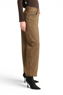 Jeans Bunny barrel con fusciacca in denim ruggine