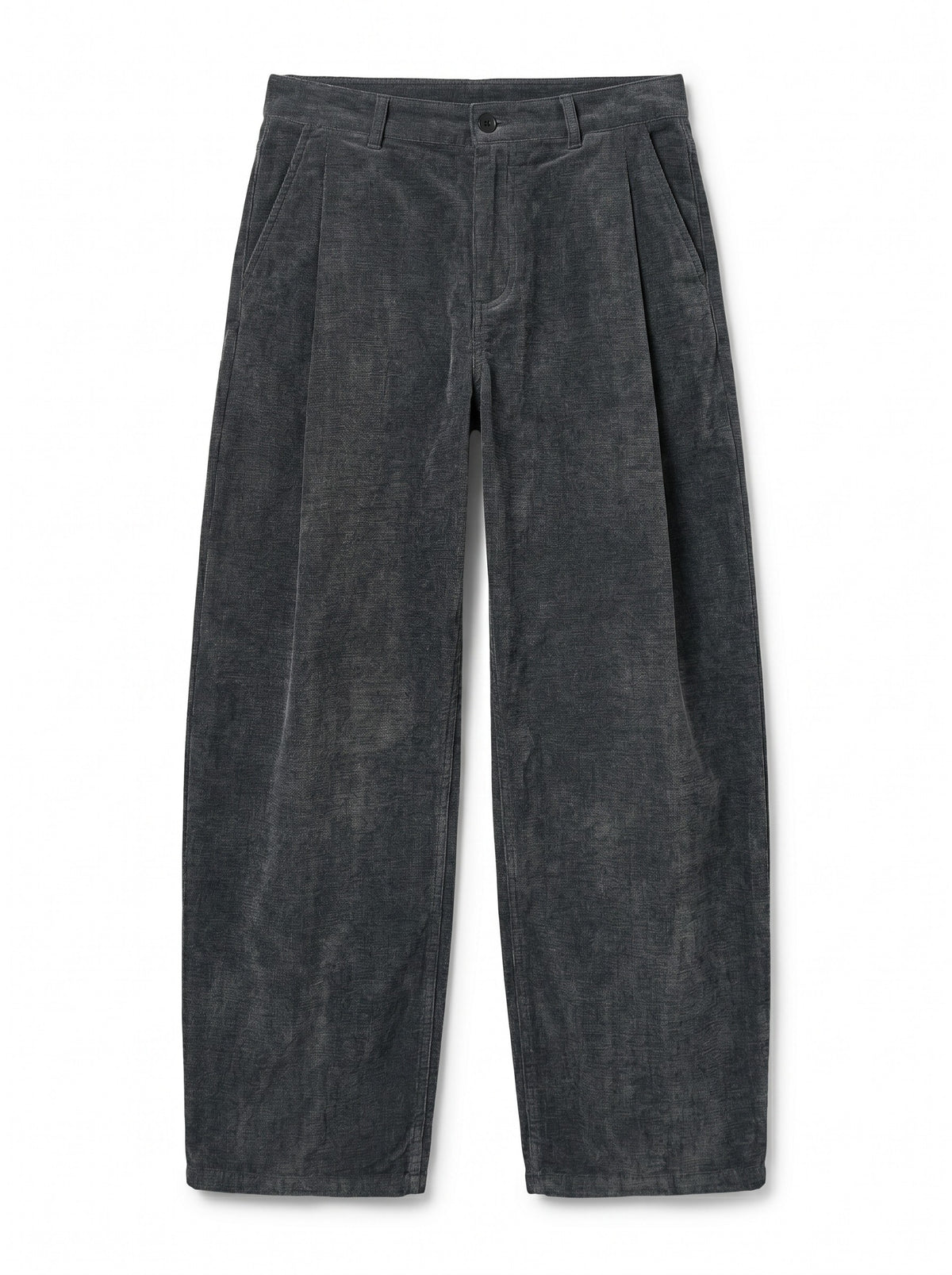 Jeans Anais barrel in denim floccato in trama