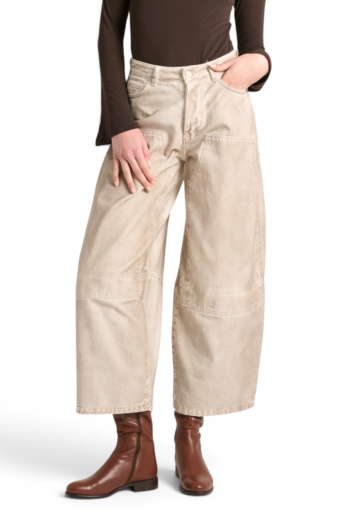 Pantaloni Clea balloon work in drill spray color