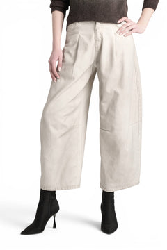 Pantaloni Dany barrel con pinces in drill spray color