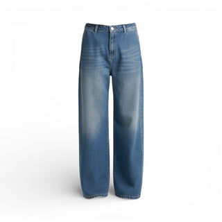 Jeans Born oversize con tasca america a vita bassa in denim slegato