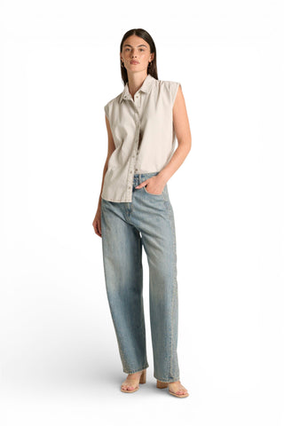 Jeans Anya eggfit con esplosione strass laterale