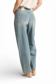 Jeans Anya eggfit con esplosione strass laterale