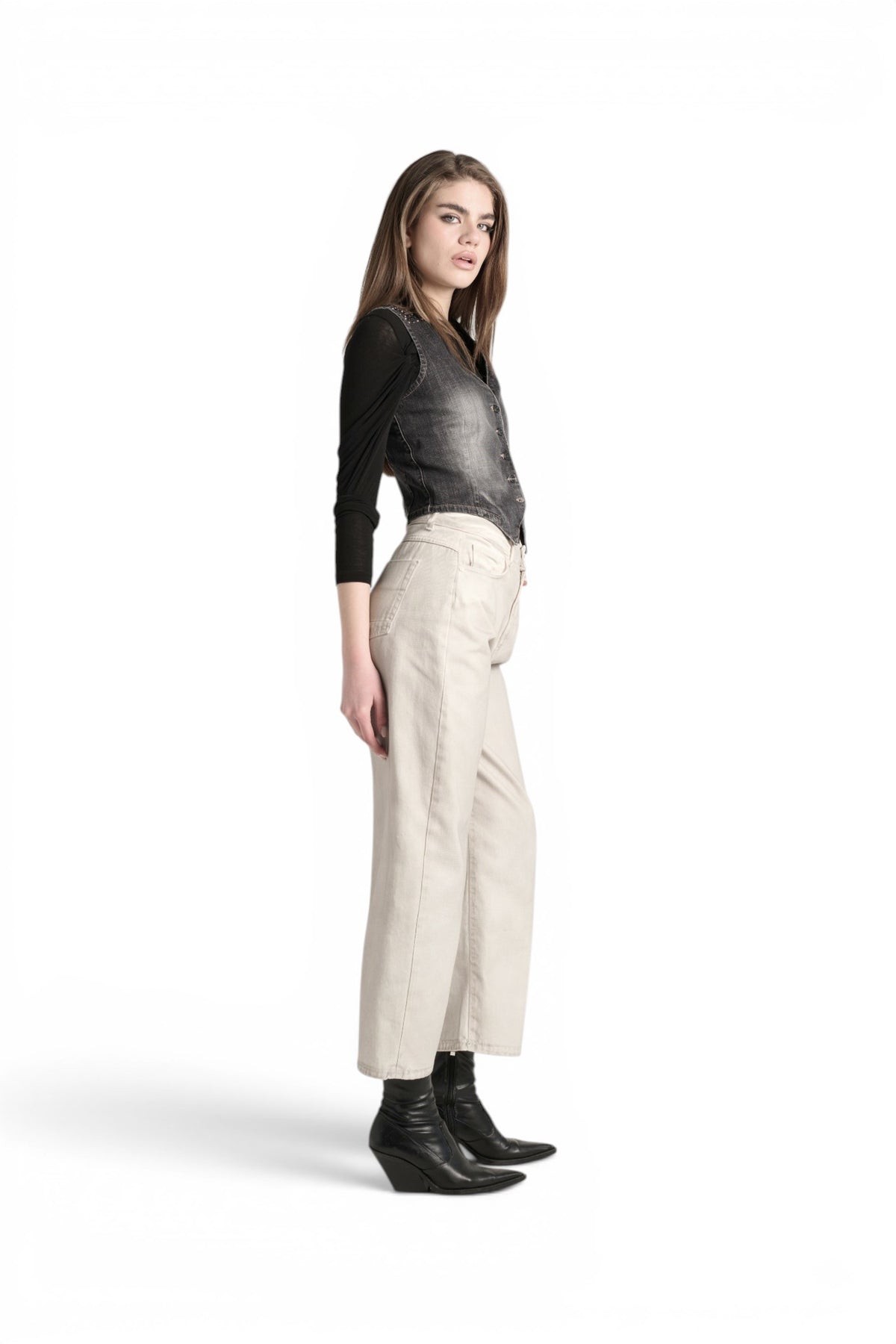 Pantaloni Manu in drill spray color
