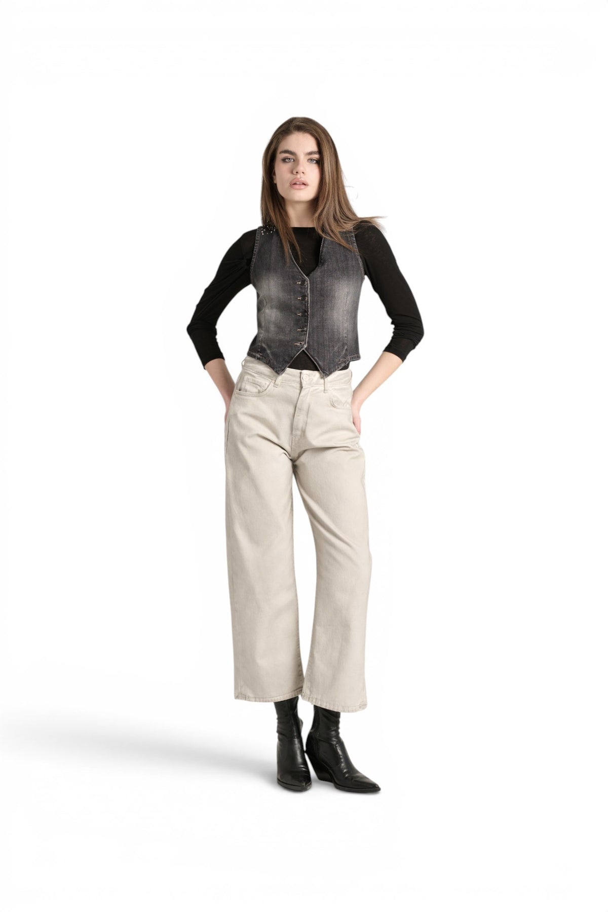 Pantaloni Manu in drill spray color