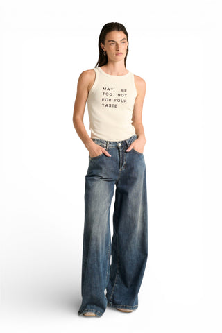 Jeans Camila wide leg in denim chambray