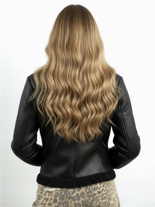 Montone chiodo Taylor con teddy in tono