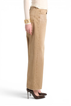 Star gabardine trousers with rhinestone appliqué