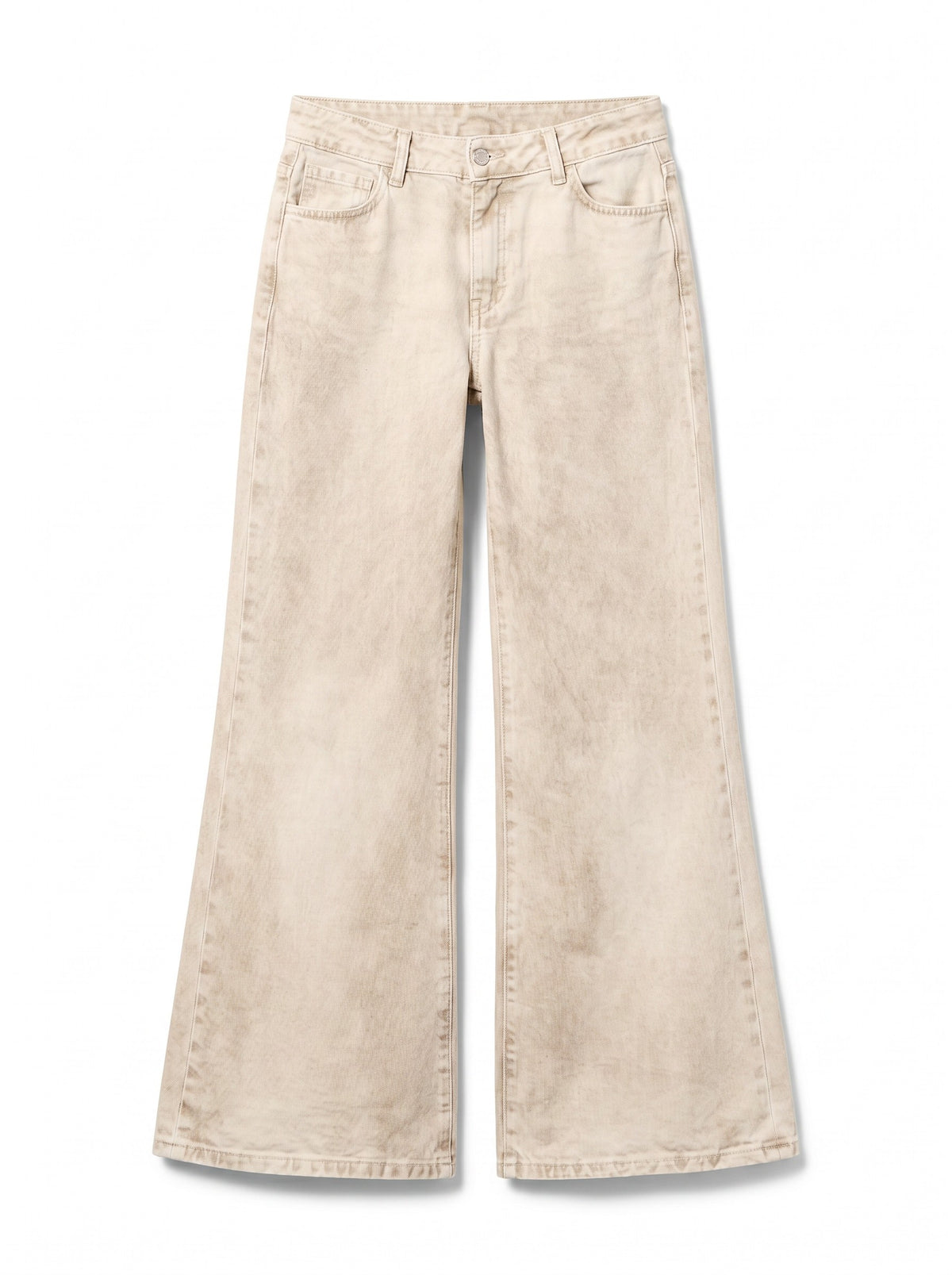 Pantaloni Brenda wide leg in drill spray color