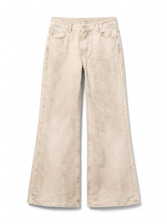 Pantaloni Brenda wide leg in drill spray color