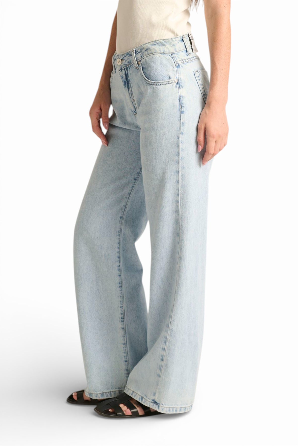 Jeans Clara straight in denim misto tencel
