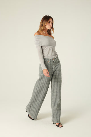 Maglia Vera con collo ribaltato con arricci in misto cashmere