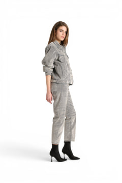 Jeans Tina regular fit in denim floccato