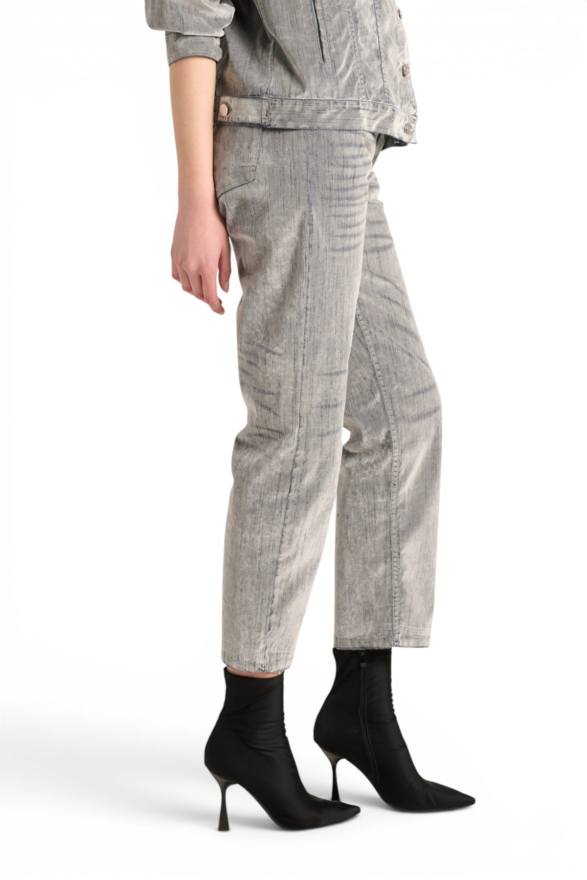 Jeans Tina regular fit in denim floccato