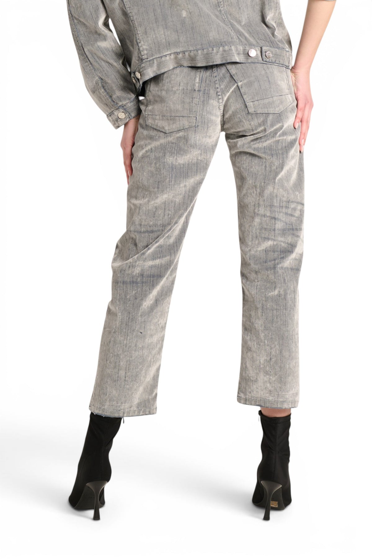 Jeans Tina regular fit in denim floccato