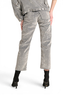 Jeans Tina regular fit in denim floccato