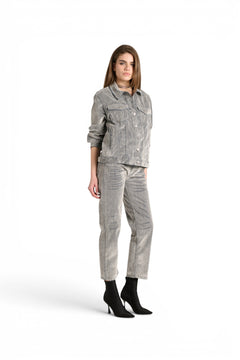 Jeans Tina regular fit in denim floccato