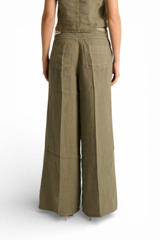 Pantaloni Becca wide leg in puro lino