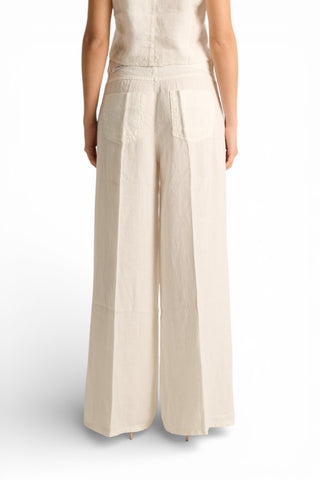 Pantaloni Becca wide leg in puro lino