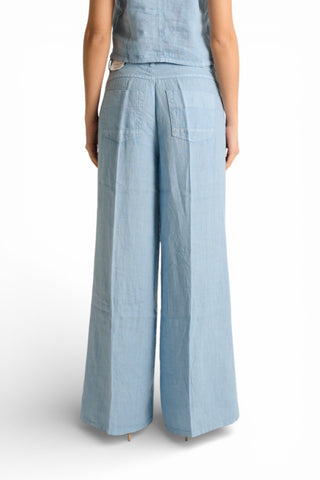 Pantaloni Becca wide leg in puro lino