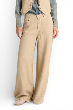 Pantaloni Becca wide leg in puro lino