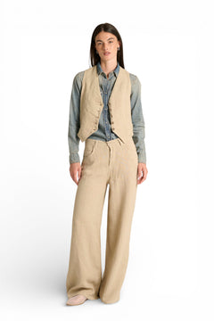 Pantaloni Becca wide leg in puro lino