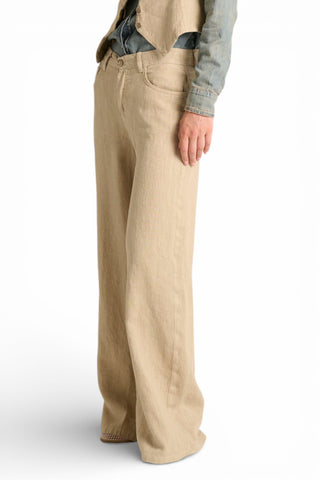 Pantaloni Becca wide leg in puro lino