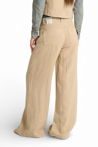 Pantaloni Becca wide leg in puro lino