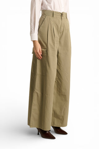 Pantaloni Angy pantapalazzo in gabardine con tasconi