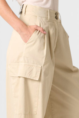 Pantaloni Angy pantapalazzo in gabardine con tasconi