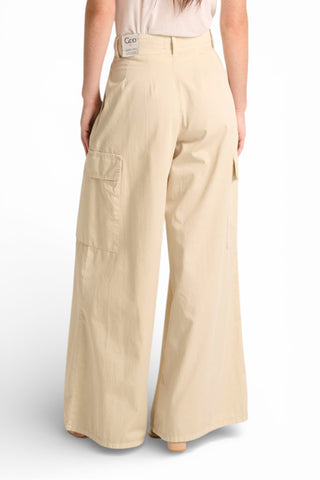 Pantaloni Angy pantapalazzo in gabardine con tasconi