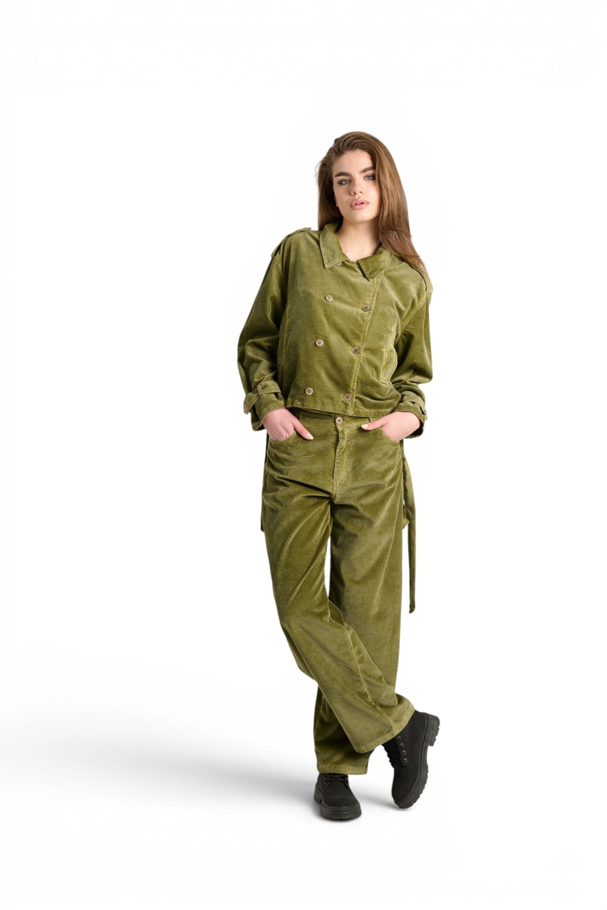 Pantaloni Charli carpenter barrel in velluto a coste misto modal