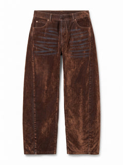 Jeans Ines barrel butterfly in denim floccato