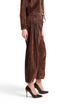 Jeans Ines barrel butterfly in denim floccato